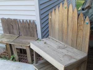 lot 15 image: (2) Wood Made Chairs & Bench...