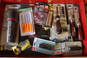 lot 374 image: Flash light and Assorted Wood worki...