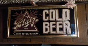 lot 51 image: Blatz Cold Beer Sign- 20 x 9 12 ...