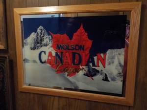 lot 55 image: Molson Canadian LAGER Mirror Sign -...