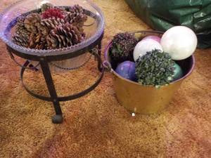 lot 81 image: Metal and Glass with Pine Cone and ...
