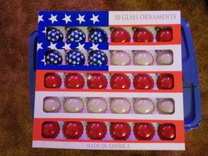 lot 84 image: Made in America 30 Glass Ornaments...