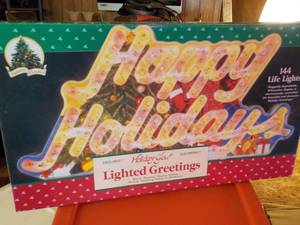 lot 90 image: 144 Lighted Greeting Sign (Vintage)...