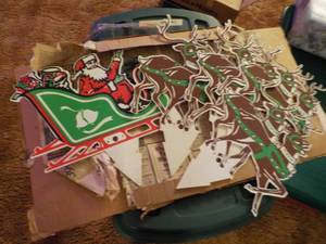 lot 92 image: Vintage Outdoor Santa and Reindeer ...