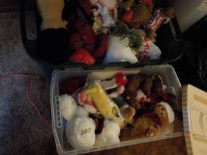 lot 174 image: 2 Covered Totes filled of Stuffed A...