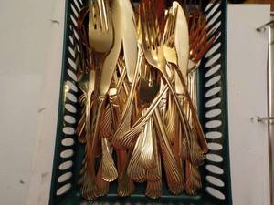 lot 697 image: Gold Plated Silverware...