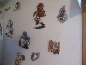 lot 230 image: 3 Metal Football Players, Metal 1 B...