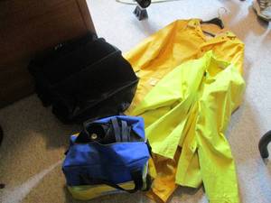 lot 238 image: Rain Coat, Yellow Coat, Closet Orga...