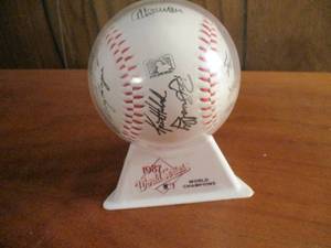 lot 247 image: 1987 World Series Twins Team Signed...