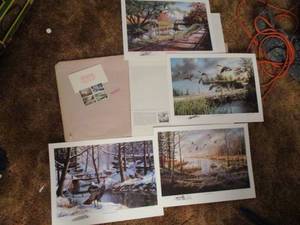 lot 535 image: Lot of Les Kouba Prints and Stamps...