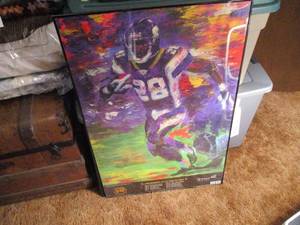lot 542 image: 24 x 36 Adrian Peterson Print Frame...