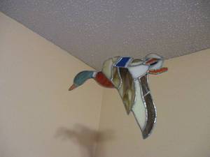lot 553 image: Hanging Stained Glass Duck 9 Long...