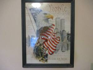 lot 555 image: Patriotic Framed Print 26 x 21...
