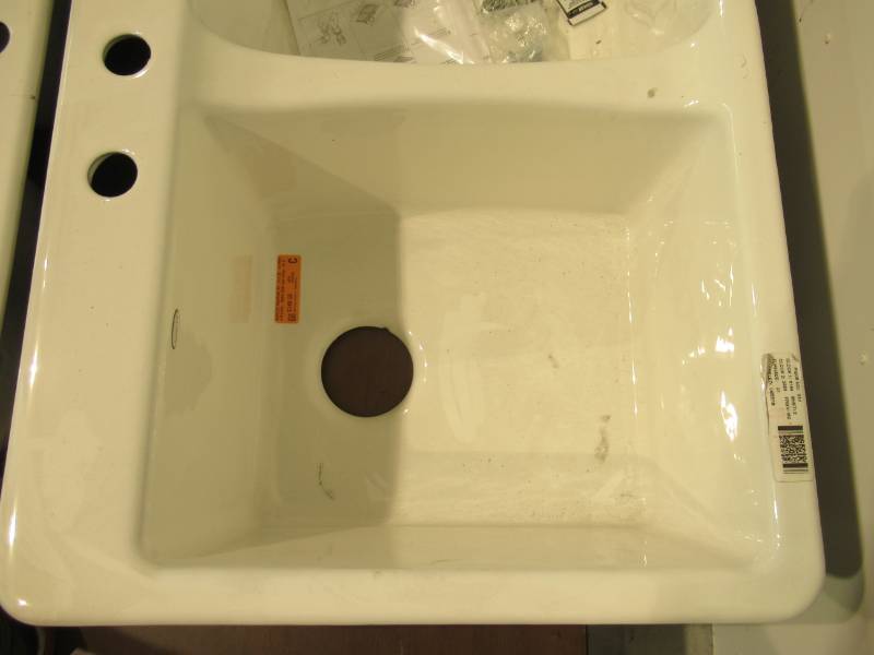 lot 12 image: KOHLER Deerfield 33-in x 22-in White Double-Basin Cast Iron Drop-In 3-Hole Residential Kitchen Sink R5873-4-0