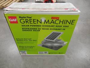 lot 18 image: Master Flow 500 CFM Solar Powered Roof Mount Attic Fan ERVSOLAR