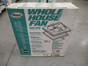 lot 20 image: Master Flow 4500 CFM 24 in. Direct Drive Whole House Fan with Shutter WHFS24M