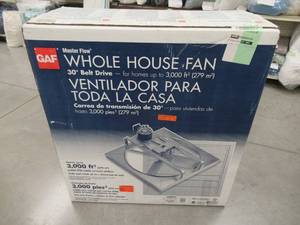 lot 23 image: Master Flow 6000 CFM 30 in. Belt Drive Deluxe Whole House Fan with Shutter 30BWHFS
