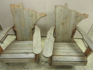 lot 313 image: MINNESOTA-SHAPED ADIRONDACK CHAIRS