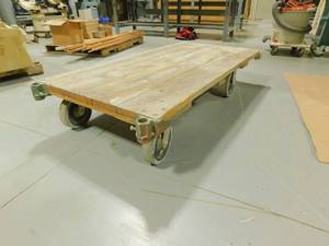 lot 238 image: Wood Platform Cart on Wheels