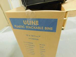 lot 276 image: Uline Plastic Stackable Bins
