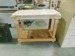 lot 348 image: Woodworking Table on Wheels
