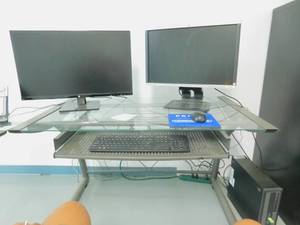 lot 417 image: HP Monitors, Keyboard, Mouse and Tower