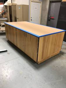 lot 217 image: Woodworking Table with Cabinets
