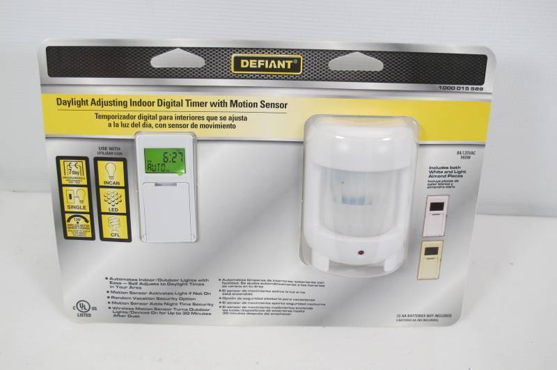 DEFIANT Daylight Adjusting Indoor Digital Timer with Motion Sensor (Qty 3)
