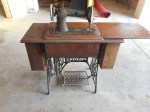 Antique Singer Treadle Sewing Machine with Cabinet