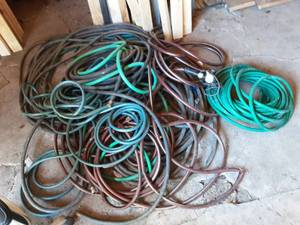 Very Large Lot Of Garden Hoses And Everbuilt Transfer Pump