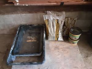 2-12 Bags Of Quick-Crete All Purpose Gravel, 2-Water Stop Cement & 3-Mixing Tubs