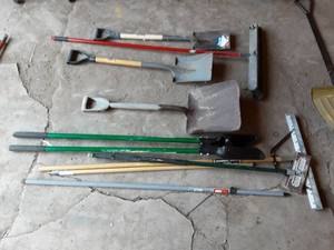 Assorted Construction & Lawn Implements