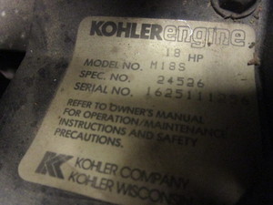 lot 406 image: KOHLER MAGNUM 18 ENGINE
