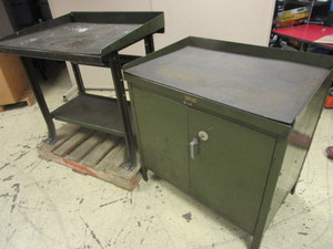 lot 411 image: WORK TABLEDESK AND CABINET