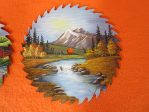 Original Painting on 10 Saw Blades