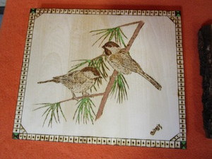 Bird Wood Burning Plaques & Bird Figurines