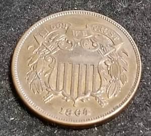 1864 US TWO CENT PIECE