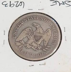 1858 US SEATED LIBERTY SILVER HALF DOLLAR
