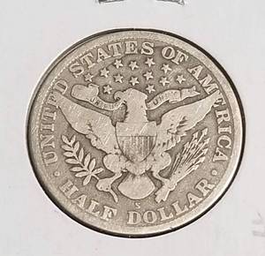 1913-S BARBER SILVER HALF DOLLAR