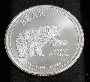1 TROY OZ. .999 FINE SILVER BULLS AND BEARS