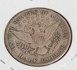 1912-D BARBER SILVER HALF DOLLAR VF