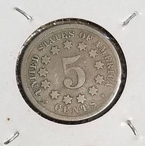 1867 no rays US SHIELD NICKEL