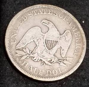 1858-O US SEATED LIBERTY HALF DOLLAR VF
