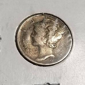 2 MERCURY DIMES 1920 1938