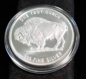 1 TROY OZ. .999 FINE SILVER INDIAN BUFFALO DESIGN IN AIRTITE