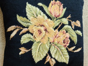 lot 9 image: Pair of Embroidered Throw Pillows