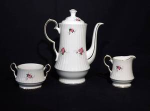 lot 54 image: Princess House Hammersley Fine Bone China Teapot, Creamer and Sugar