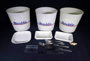 lot 57 image: Lot of 15 Vintage Airline Items including Republic, Western, United, Northwest Orient Airlines