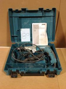 lot 80 image: Makita Hammer Drill, HP2050, 34, 6.6 Amp, 2-Speed, Rev., case USED