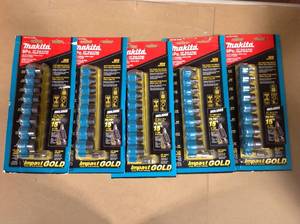 lot 87 image: Lot of Makita Impact GOLD 38 in. 6-Point FractiMakita Impact GOLD 38 in. 6-Point Fractional Standard Impact Socket Set with 15 Degree Tilt Socket Adapter (9-Pieces) in good condition